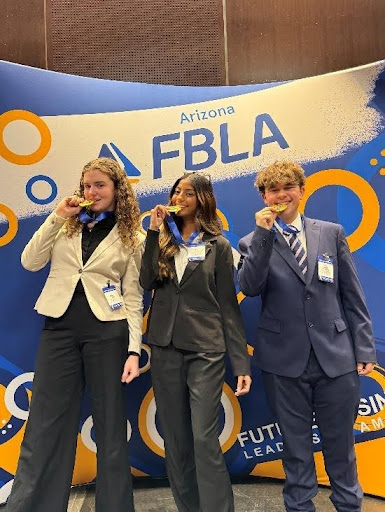Students from Globe FBLA pose with their medals.